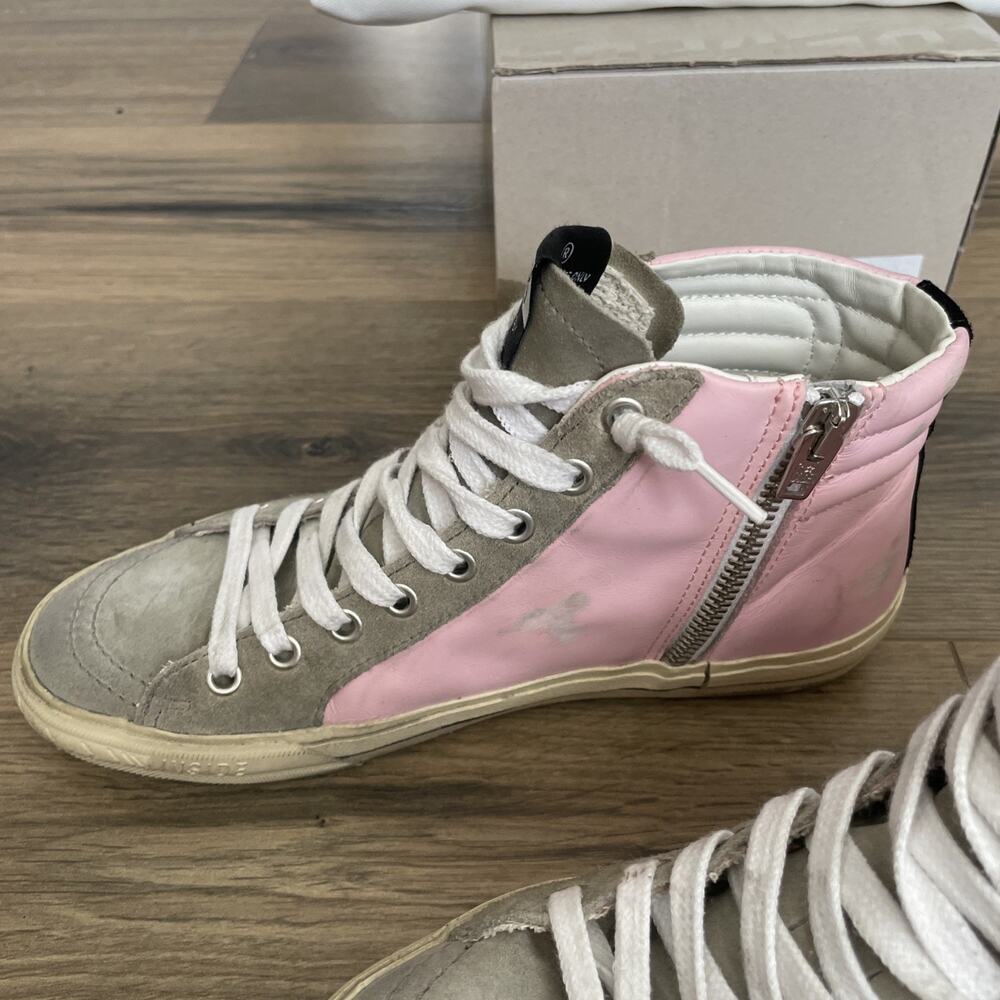 Golden Goose Slide Sneaker Dreamed in Venice Size 36 US 6 Pink Glitter High Top - Picture 5 of 15